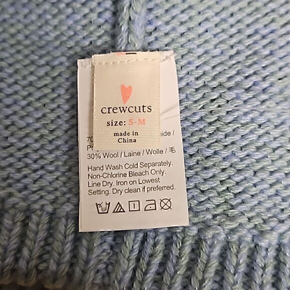 J. Crew Beanie Knit Winter Hat Cap Blue Pale Seascape Girls NWT - Picture 4 of 5